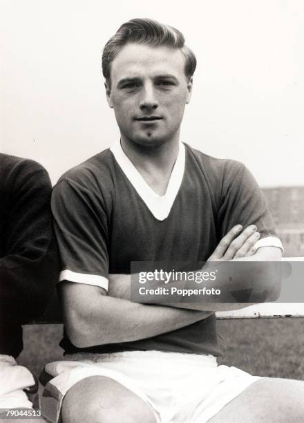 Sport, Football, England, 4th August 1960, Albert Scanlon, Manchester United, who made 127 appearances for the club, 1954-1961, He was a survivor of...