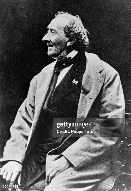 Circa 1860's, Hans Christian Andersen, born in Odense, Danish writer of folk legends, fairy tales and humour with a moral teaching all written with...