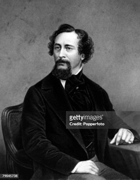 Circa 1850, Charles Dickens, English novelist, famous for his memorable characters and portraying the social evils of Victorian England, His many...
