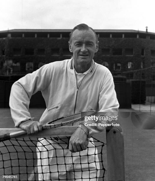 Sport, Tennis, London, England A portrait of Australian Tennis coach Harry Hopman seen here at Wimbledon