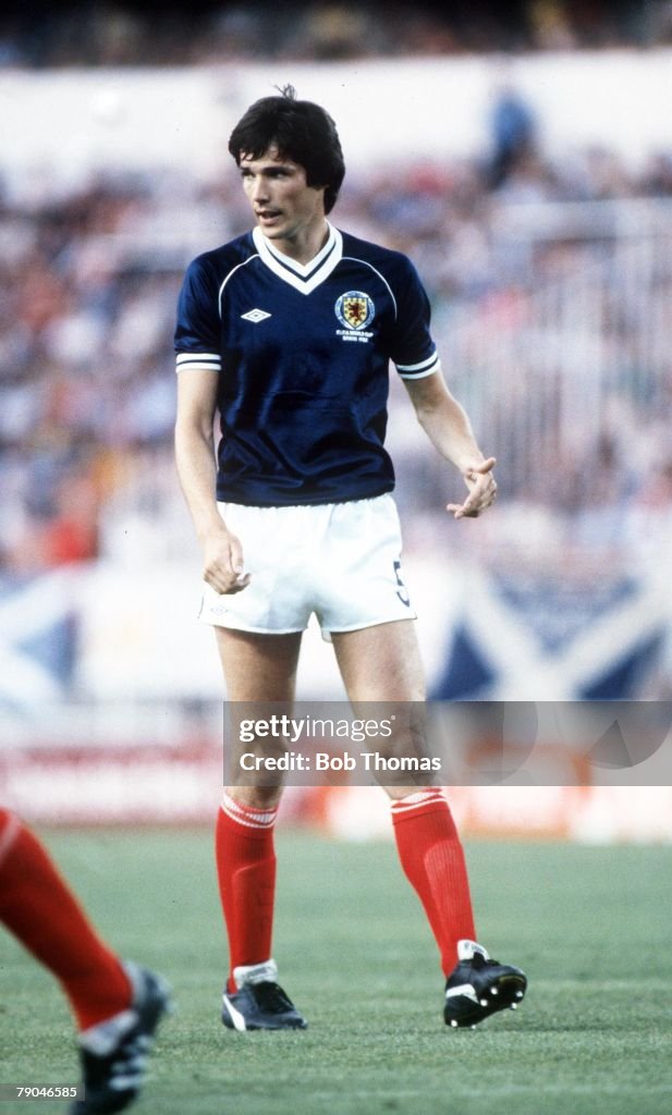 1982 World Cup Finals. Malaga, Spain. 22nd June, 1982. USSR 2 v Scotland 2. Scotland's Alan Hansen.