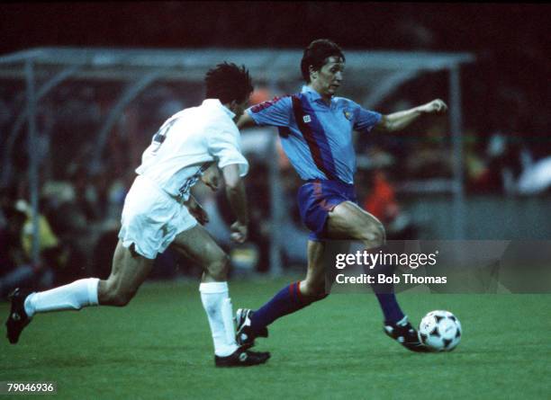 Football, UEFA Cup Winners Cup Final, Berne, Switzerland, 10th May 1989, Barcelona 2 v Sampdoria 0, Barcelona's Gary Lineker