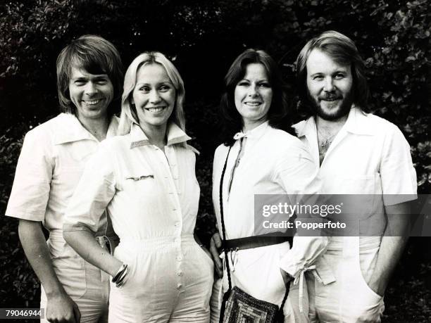 Pop Music, 4th October 1979, Swedish pop group Abba, L-R: Bjorn, Agnetha, Anna-Frid, and Benny