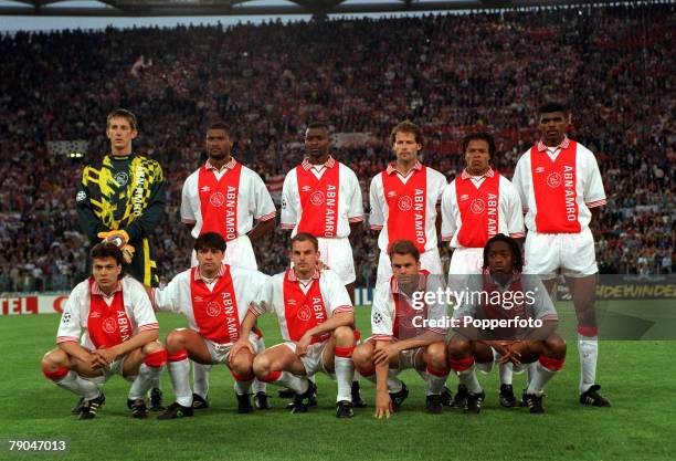 Football, UEFA Champions League Final, Rome, Italy, 22nd May 1996, Juventus 1 v Ajax 1 , The Ajax team pose together for a group photograph prior to...