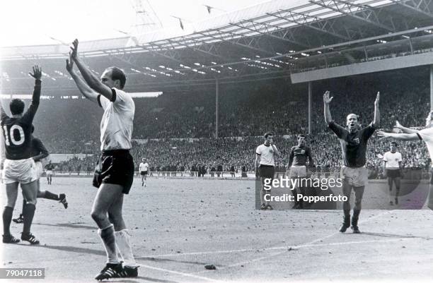 World Cup Final Wembley, England, 30th July, 1966 England 4 v West Germany 2, England's controversial third goal scored by Geoff Hurst, England's...