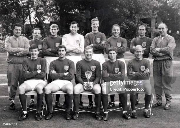 World Cup Final Wembley, England, 30th July, 1966 England 4 v West Germany 2, World Champions, England, with the World Cup trophy, Back row: L-R:...