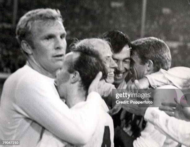 World Cup Semi-Final Wembley Stadium, England, 26th July England 2 v Portugal 1, England players embrace after they had beaten Portugal 2-1 to take...