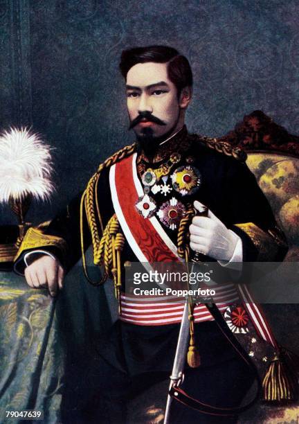 Royalty, 19th Century, A portrait of his imperial Majesty Mutsuhito, the Emperor of Japan