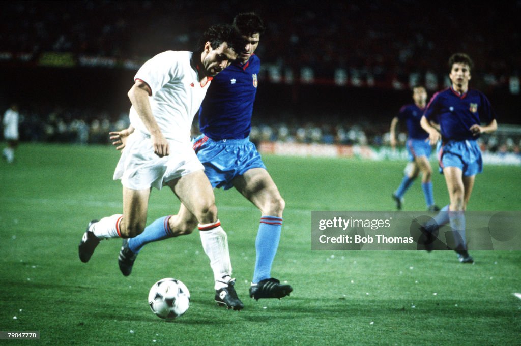 Football. European Cup Final. Nou Camp, Barcelona, Spain. 24th May 1989. AC Milan 4 v Steaua Bucharest 0. AC Milan's Roberto Donadoni.