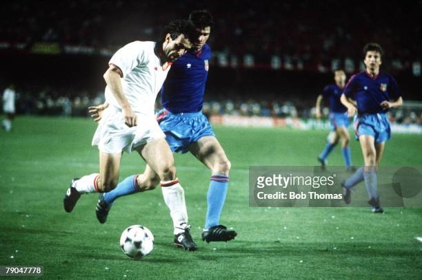 Football, European Cup Final, Nou Camp, Barcelona, Spain, 24th May 1989, AC Milan 4 v Steaua Bucharest 0, AC Milan's Roberto Donadoni