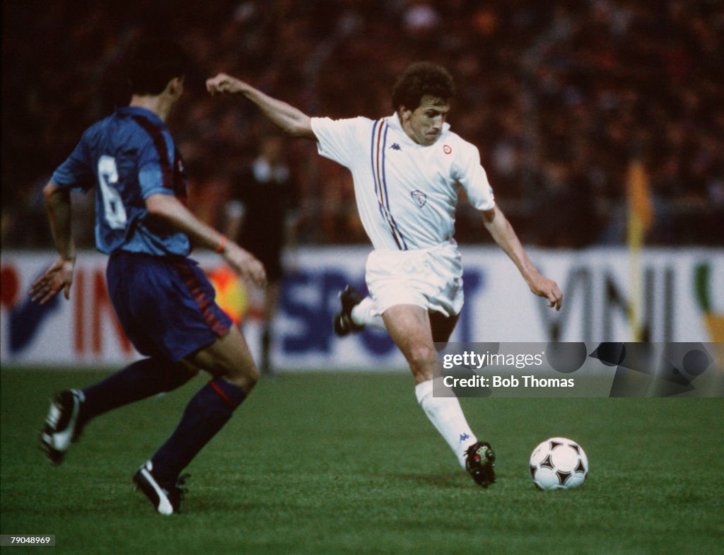 Football. UEFA Cup Winners Cup Final. Berne, Switzerland. 10th May 1989. Barcelona 2 v Sampdoria 0. Sampdoria's Victor.