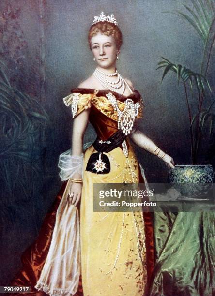 Royalty, 19th Century, A portrait of her Imperial Majesty Princess Augusta Victoria of Schleswig-Holstein, The German Empress