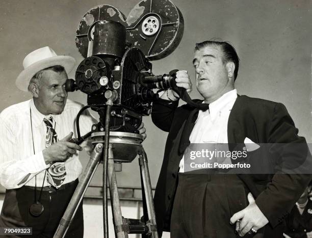 American comedian Lou Costello, who with Bud Abbott, as Abbott and Costello became one of America's most famous comedy duos, Lou Costello is pictured...