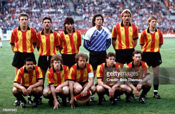 Football, UEFA Cup Winners Cup Final, Strasbourg, France, 11th May 1988, Mechelen 1 v Ajax Amsterdam 0, The Mechelen team line-up together for a...