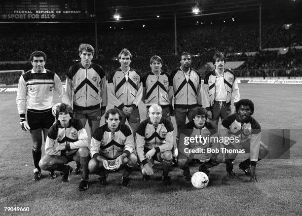 Football, International Friendly, Wembley, England 1 v West Germany 2, 13th October 1982, The England team pose for a group photo before the match,...