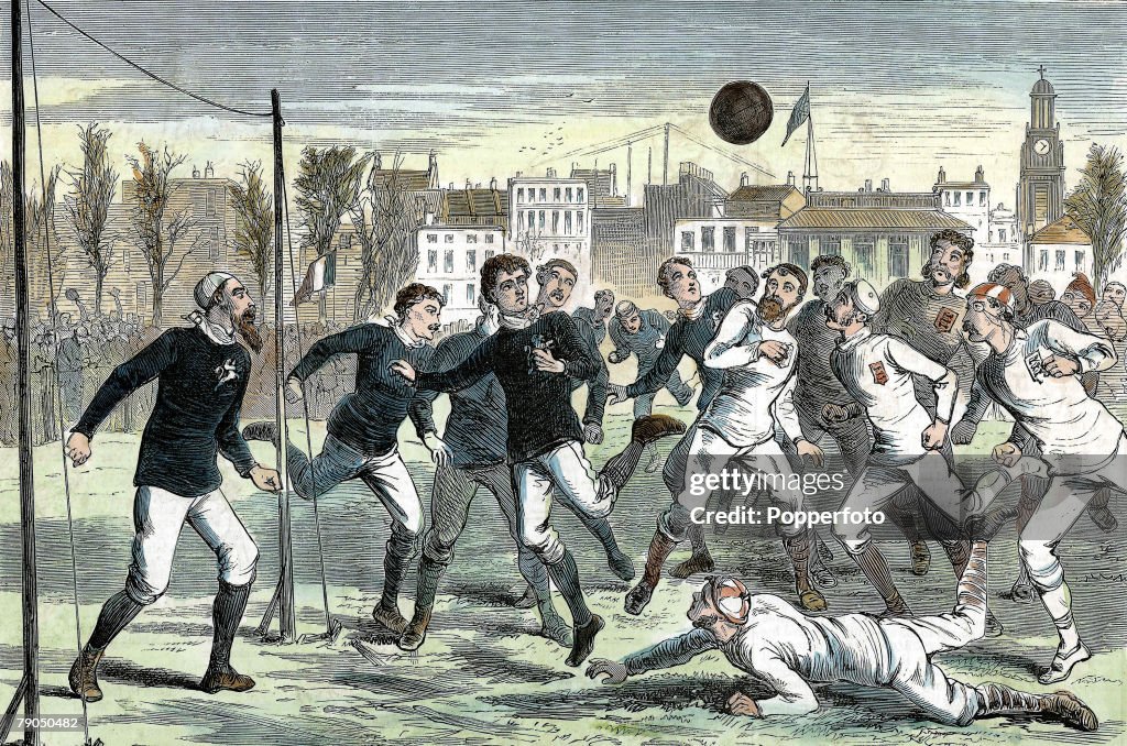 Volume 2. Page 31. Picture 2. 1875. Football illustration. England v Scotland at the Oval.