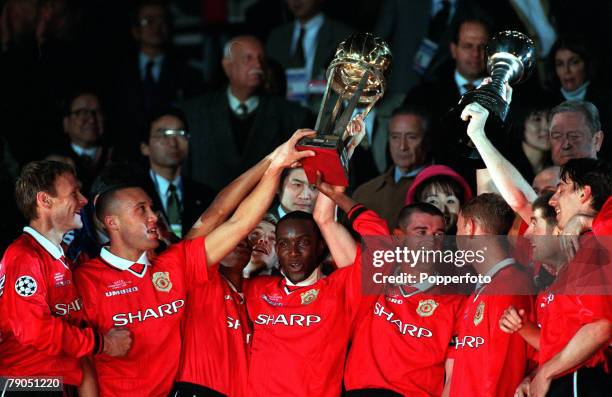 Sport, Football, Tokyo, Japan, 30th, November 1999, Toyota Intercontinental Cup, Manchester United 1 v Palmeiras 0, Manchester United, 1999 winners...