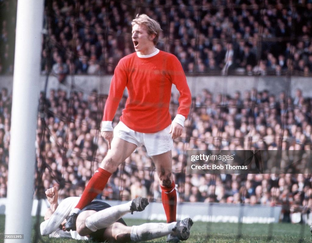 SPORT. FOOTBALL. Manchester United's Denis Law voices his opinion during a League match.