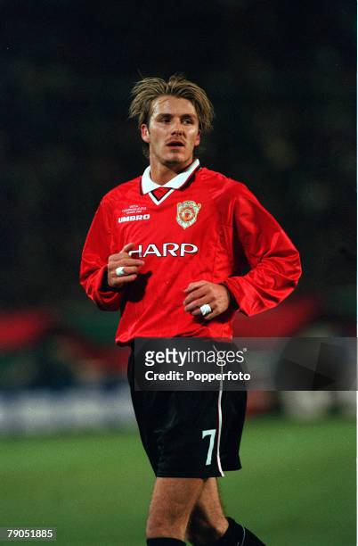 Sport, Football, Tokyo, Japan, 30th, November 1999, Toyota Intercontinental Cup, Manchester United 1 v Palmeiras 0, David Beckham/Manchester United