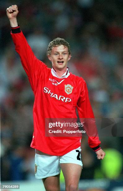 26th MAY 1999, UEFA Champions League Final, Barcelona, Spain, Manchester United 2 v Bayern Munich 1, Manchester United's Ole Gunnar Solskjaer...