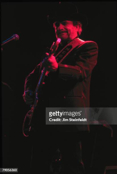 Country Music legend Merle Haggard performs at the House of Blues on the Sunset Strip on February 19, 1997.