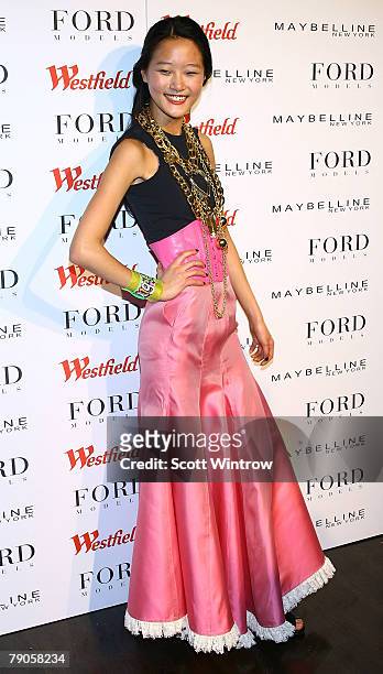 Model contest winner Seung-hyun Kang poses for photos during Supermodel of the World hosted by Ford Models at Terminal 5 on January 16, 2008 in New...
