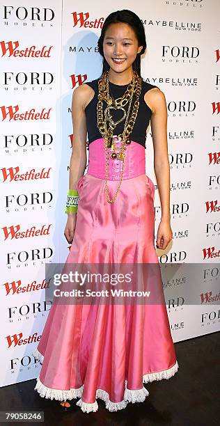 Model contest winner Seung-hyun Kang poses for photos during Supermodel of the World hosted by Ford Models at Terminal 5 on January 16, 2008 in New...