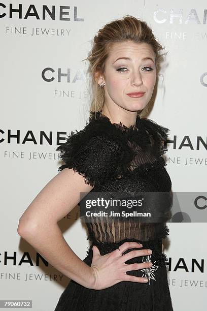 Actress Blake Lively arrives at the "Nuit de Diamants" hosted by Chanel Fine Jewelry at the Plaza Hotel on January 16, 2008 in New York City.