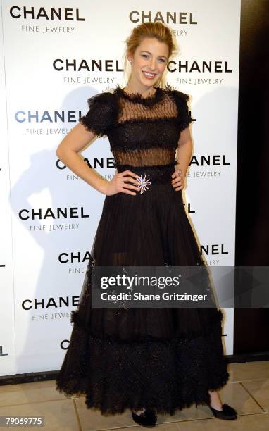 Actress Blake Lively attends "Night Of Diamonds" hosted by Chanel Fine Jewelry on January 16, 2008 in New York City, New York.