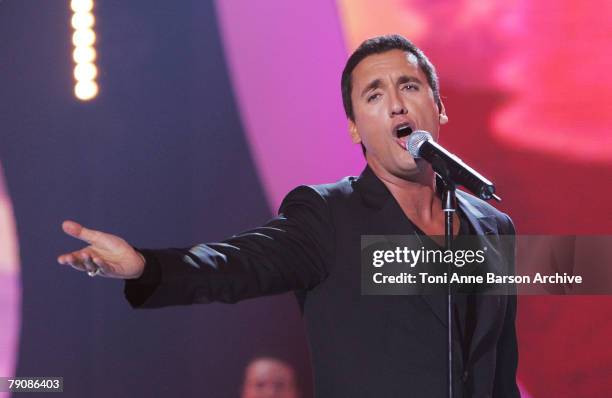 Singers Dany Brillant performs on "La Fete de la Chanson Francaise" on January 16, 2008 in Paris, France.