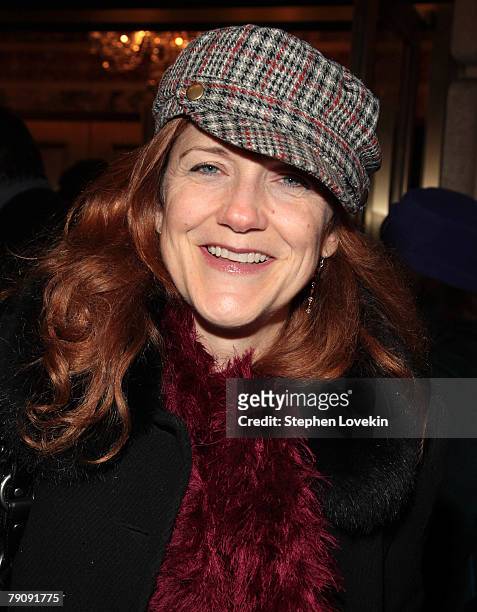 Actress Victoria Clarke arrives for the Broadway opening night of "November" at the Ethel Barrymore Theatre January 17, 2008 in New York City.