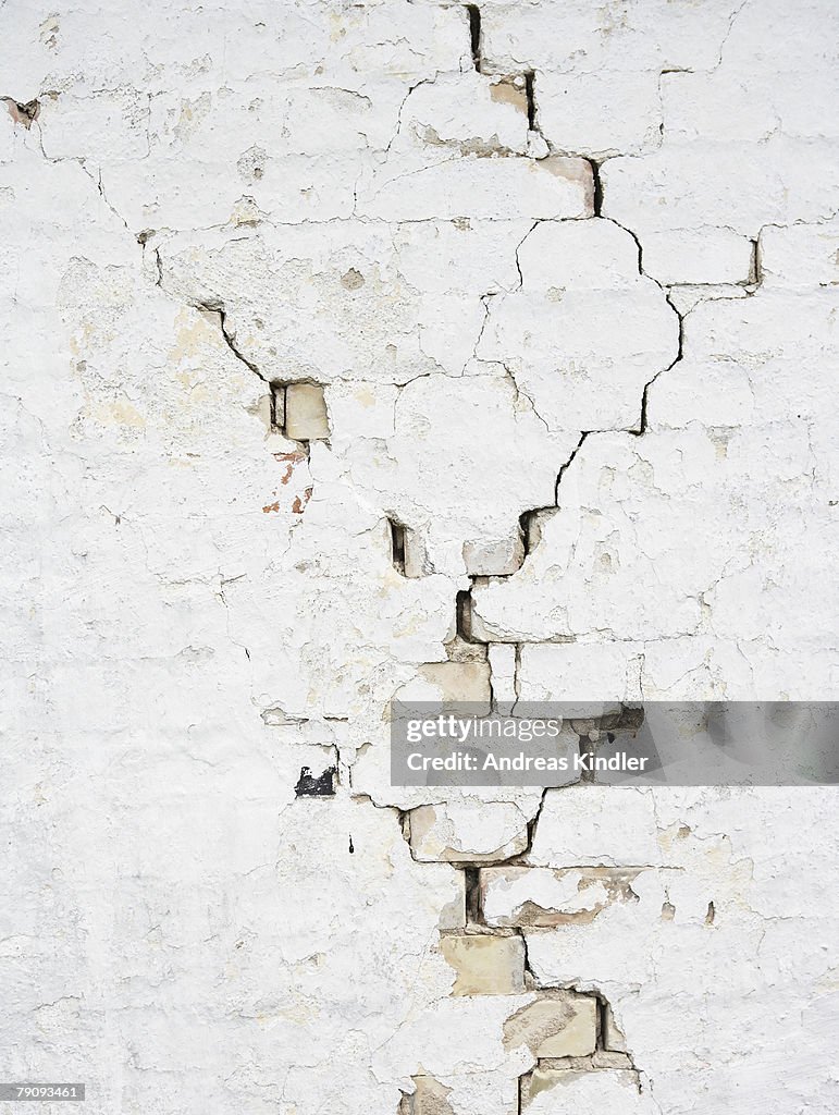 Wall with cracks.