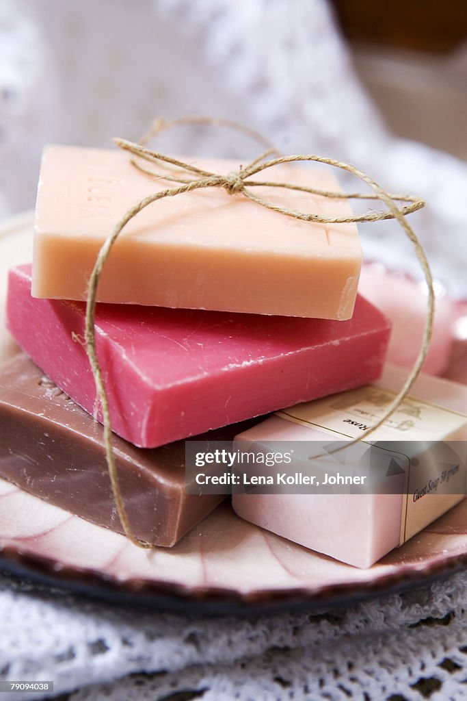 Different types of soap.