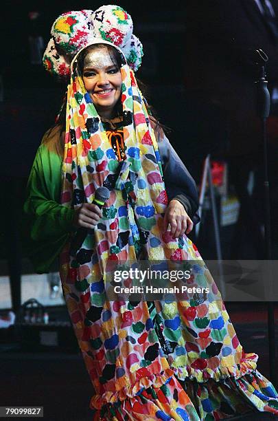 Bjork performs on stage during the Big Day Out at Mt Smart Stadium on January 18, 2008 in Auckland, New Zealand.