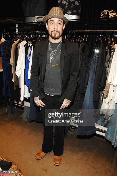 Musician A.J. McLean attends the Hysteric Glamour Party at the Tracey Ross Boutique on January 17, 2008 in West Hollywood, California.