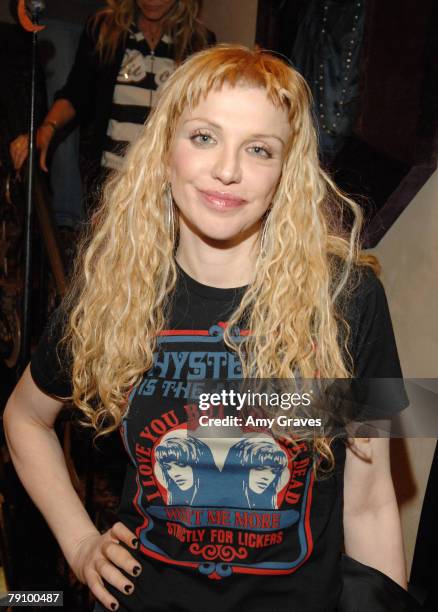 Musician Courtney Love attends the Hysteric Glamour Party at the Tracey Ross Boutique on January 17, 2008 in West Hollywood, California.