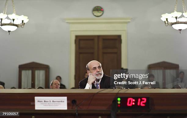 Federal Reserve Chairman Ben S. Bernanke testifies during the House Budget hearing on the economy. Bernanke and President Bush on Thursday endorsed...