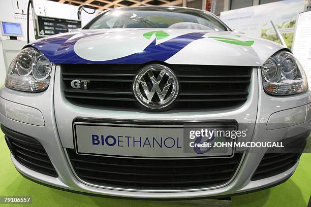 Golf model that uses ethanol is on display at the "Gruene Woche" international food and agriculture fair in Berlin 18 January 2008. The fair, one of...