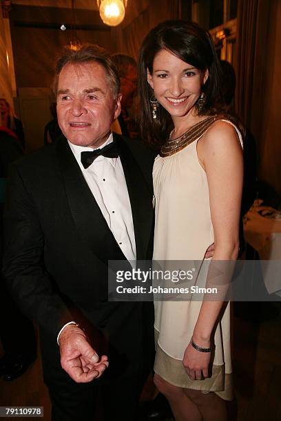 Actor Fritz Wepper and his daughter Sophie pose after the awarding ceremony of the Bavarian Film Awards on January 18, 2007 in Munich, Germany.