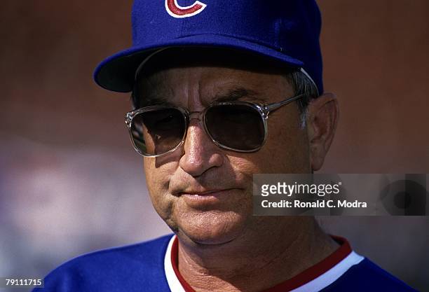 Manager Jim Frey of the Chicago Cubs prior to Game 4 of the 1984 National League Championship Series against the San Diego Padres on October 6, 1984...