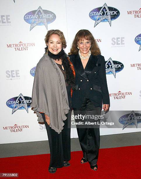 Actress Arlene Martel and actress Tanya Lemani arrives at Star Trek: The Tour Opening Night Gala at the Queen Mary Dome on January 17, 2008 in Long...