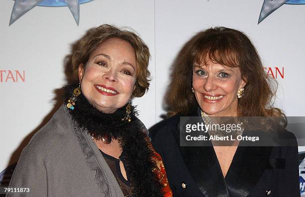 Actress Arlene Martel and actress Tanya Leymani arrive at Star Trek: The Tour Opening Night Gala at the Queen Mary Dome on January 17, 2008 in Long...