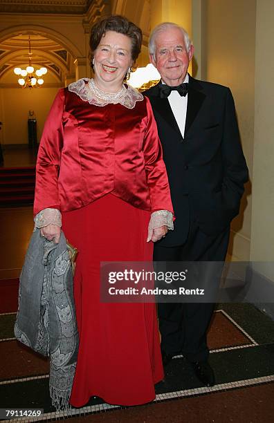 Kurt Biedenkopf and wife Ingrid Biedenkopf attend the Semper Opera Ball on January 18, 2008 in Dresden, Germany.