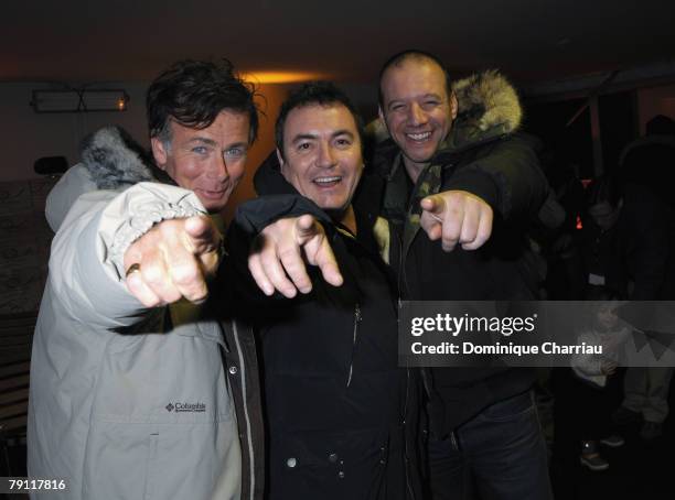 Actor Franck Dubosc, diretor Fabien Onteniente, actor Samuel Le Bihan pose during a photocall for the Movie "DISCO" at the Film Festival Of L'Alpe...