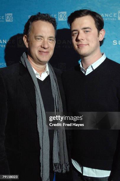 Actors Tom Hanks and Colin Hanks attend "The Great Buck Howard" After Party at Pierpont Place during the 2008 Sundance Film Festival on January 18,...