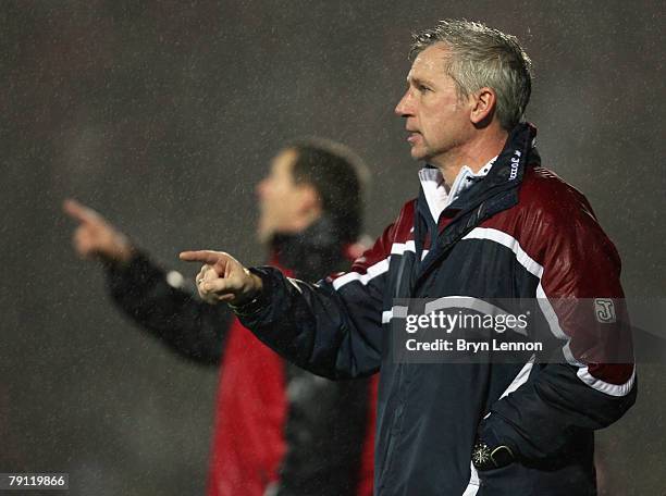 Charlton Athletic Manager Alan Pardew looks on during the Coca-Cola Championship match between Watford and Charlton Athletic at Vicarage Road on...