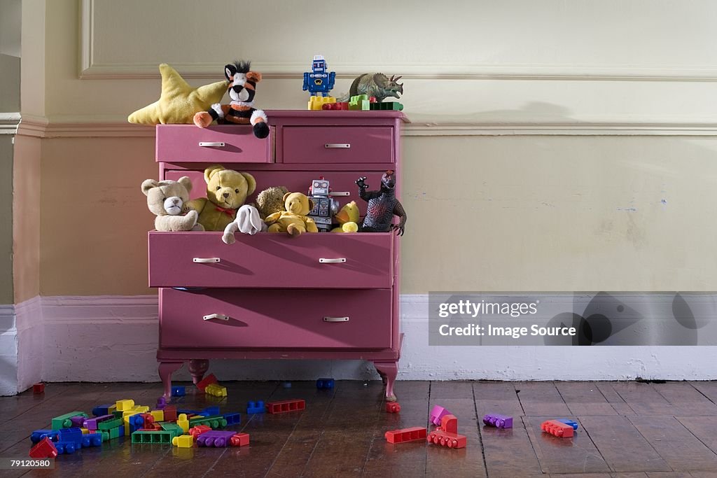 Toys in a dresser