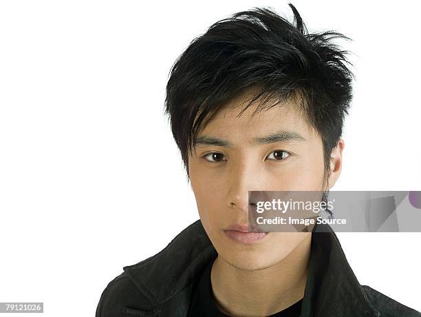 portrait of a young man - hairstyle stock pictures, royalty-free photos & images