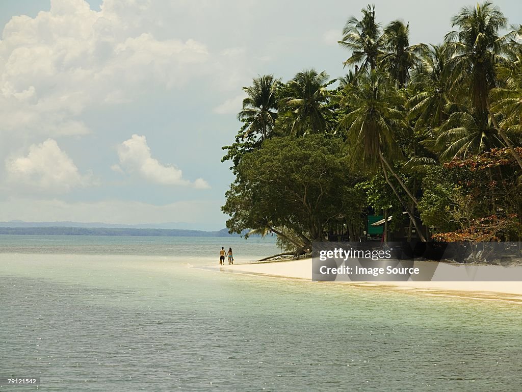 Couple on idyllic island