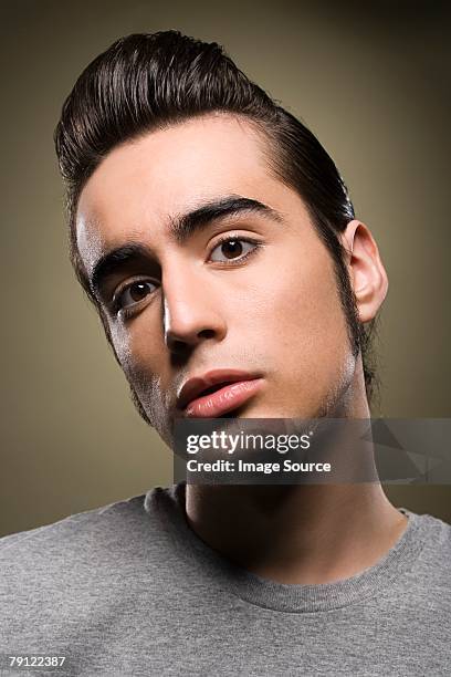 young man with a quiff - quiff stock pictures, royalty-free photos & images